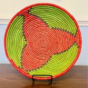 Made in Mexico Hand-Braided Bread Fruit Basket Bowl 14" Diameter Tight Coil